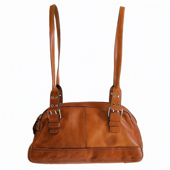 Fossil Handbags - Fossil Medium Leather Shoulder Bag with Reversible Straps — Tan